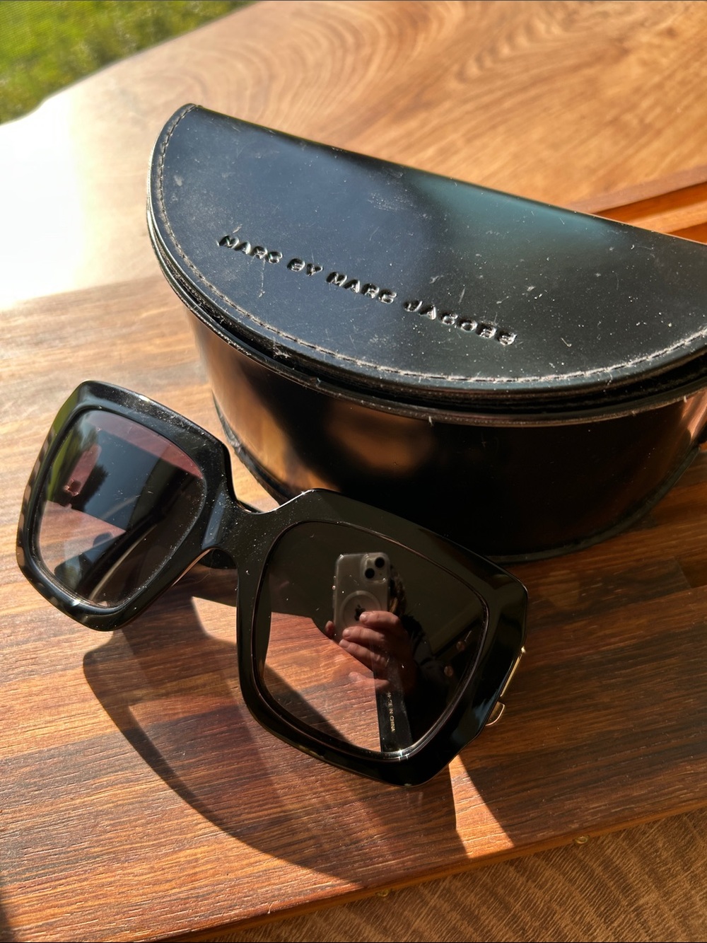 Marc by Marc Jacobs Glossy Black Oversized Square Sunglasses
